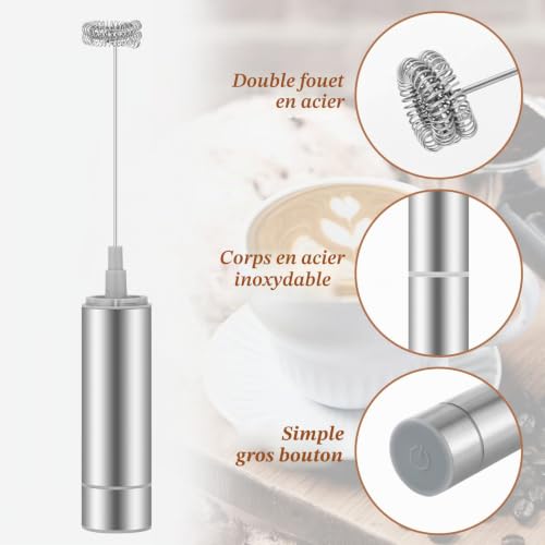 MOSUO Mousseur à Lait Électrique, Alimenté par Batterie – vue 4