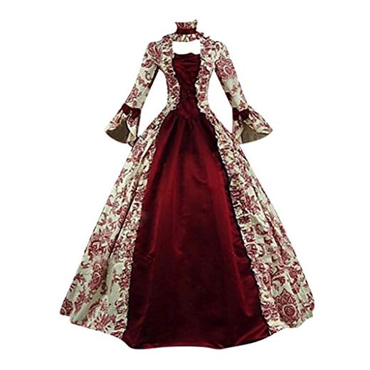 Fossenfeliz Disfraz Bruja Mujer Gótico - Disfraces Medievales Princesa Reina, Vestidos de Fiesta Mujer Tallas Grandes de Halloween