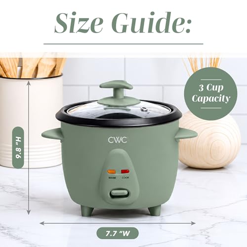 Image of COOK WITH COLOR 6 Cup Rice Cooker 300W - Effortless Cooking and Perfectly, Cooks 3 Cups of Raw Rice for 6 Cups of Cooked Rice, Green