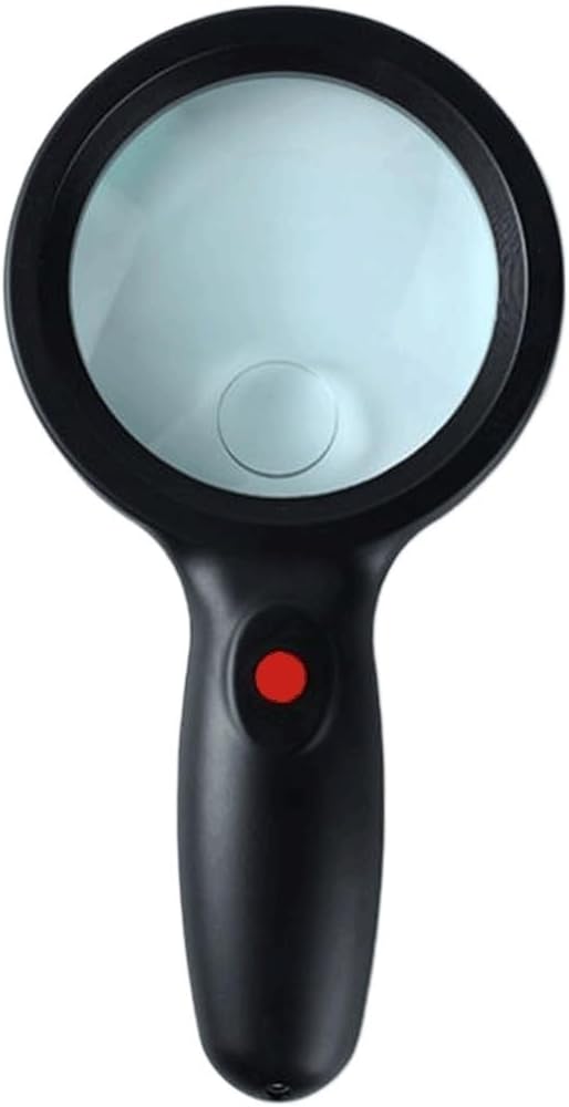 Portable Handheld Illuminated Magnifier Magnifying Glass Lens with 2 LED Light Aid for Seniors