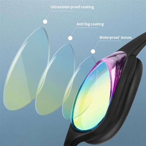 Lunettes de natation antibuée et étanches avec sangle ajustable pour la plongée - 3