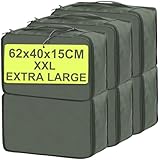 Extra Large Packing Cubes for Suitcases 6 PCS, 62x40x15CM Same Size Suitcase Organiser Bags, Mesh Packing Cubes Extra Large Only (6PCS XXL Bottle Green)