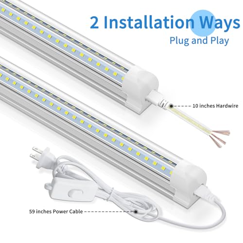 Shopled YK-YTH-V-8FT-4 72W 9360Lm 6000K Cool White High Output Linkable T8 Tube Fixtures, V-Shaped, 8 Foot Lights thumb #5