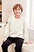 Child Boys Fall Geometric Texture Fashion Sweatshirts Ribbed Crew Neck Pullover Beige 9-10 Years