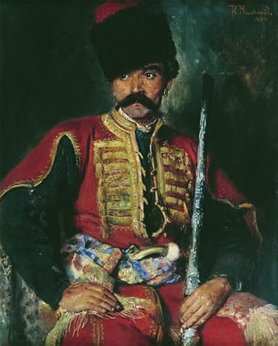 Tableau Cosaque de Zaporizhia Makovsky 60x90cm Affiche Toile