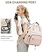 LOVEVOOK Laptop Backpack for Women Fashion Business Computer Backpacks Travel Bags Purse Doctor Nurse Work Backpack with USB Port, Fits 15.6-Inch Laptop Beige Pink