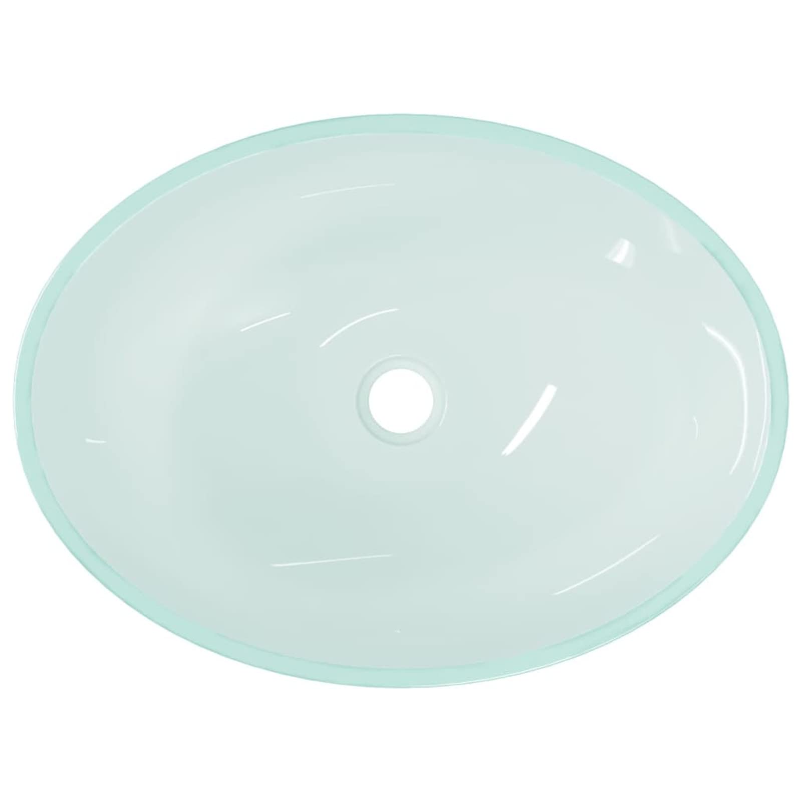 Lavabo de Vidrio Esmerilado 50x37x14 cm Lavamanos Portatil Lavabos PequeñOs