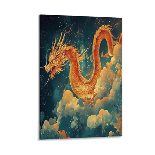 Dragon murale tableau impression toile haut de gamme aux détails d'une grande finesse