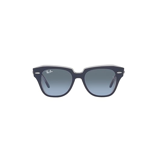 Ray-Ban Óculos de sol infantis júnior RJ9186S quadrados, azul sobre cinza transparente/cinza gradiente azul, 43 mm