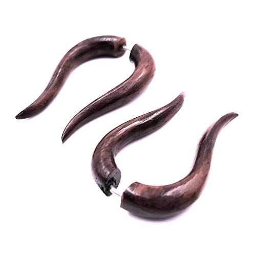 Falso dilatador de madera, pendientes étnicos, para expander Wood Wooden Fake en espiral Cover