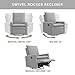 Oxford Baby Uptown Upholstered Swivel Glider and Recliner Nursery Chair,Boucle, Koala Gray