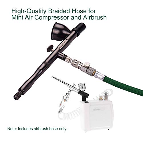 Loijon Tubo de bomba tranÃ§ado com mangueira de aerÃ³grafo tÃªxtil de 3 m / 10 pÃ©s com adaptador de