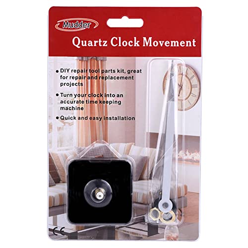 Mudder Silence Quartz Clock Movement, 11/25 Inch Maximum Dial Thickness, 4/5 Inch Total Shaft Length (White) #TOP4
