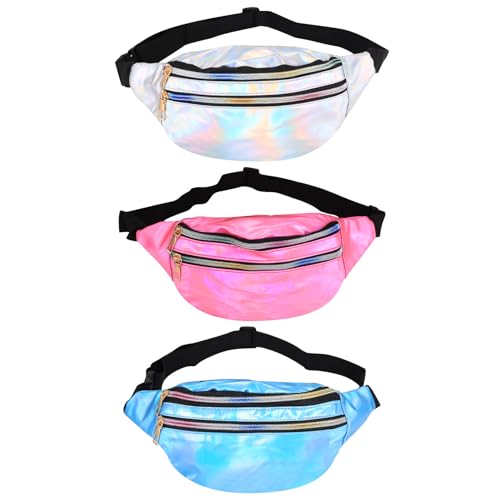 3 Pcs Riñoneras Mujer Hombre, Bolso Riñonera Deportiva Metálica H...
