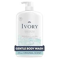 Ivory Body Wash, Designed for the Whole Family, Gentle Formula, Free of Dyes Heavy Perfumes Parabens Phthalates & Silicones, Original Scent, 35 oz