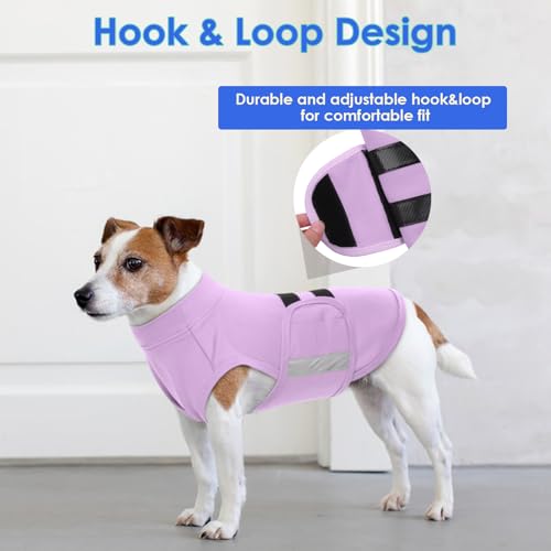 Image of MIGOHI Dog Anxiety Relief Coat,Comfort Anxiety Vest for Dogs,Adjustable Dog Anxiety Calming Wrap for Fireworks,Travel,Separation,Anxiety Jacket for Small Dogs,S,Lightpurple