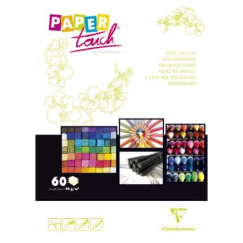 Lot de 5 Bloc encollé de 60 feuilles de papier blanc lisse Paper Touch, 90 g/m², A4