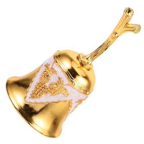 DIYEAH Campana de Mano de Cobre Vintage con Mango Ergonómico para Decoración y Servicio para Eventos Bodas y Maestros y Padres