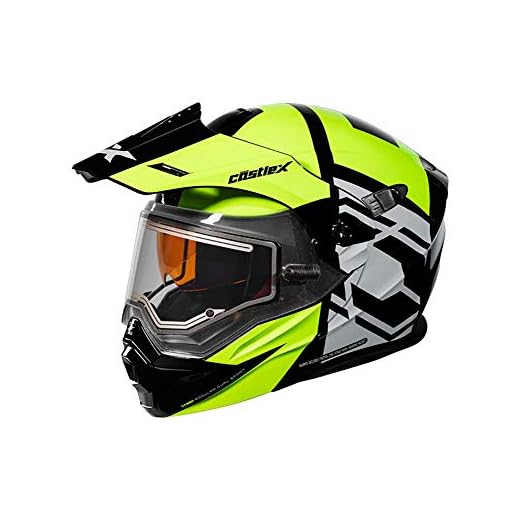 Castle X EXO-CX950 Hex Modular Electric Snowmobile Helmet in Hi-vis/Black Size Large
