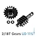 INJORA 18T Underdrive Worm Differential Axle Steel Gears for Axial SCX24 AX24 C10 JLU Gladiator Bronco Deadbolt 1/24 RC Crawler Car Upgrade