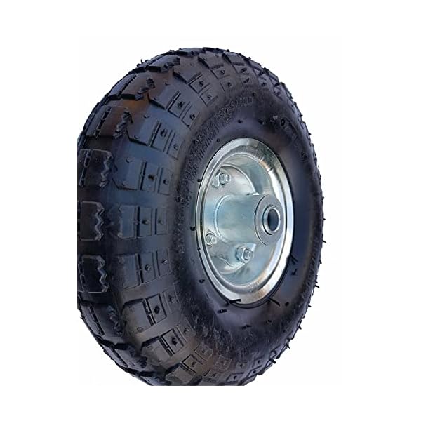 2 x FROSAL PU Rad Bollerwagen Ø 260 mm 4.10/3.50-4 | Ersatzrad Reifen Sackkarre | Achse 16 mm | pannensicher Vollgummi | Stahlfelge silber – Bild 4