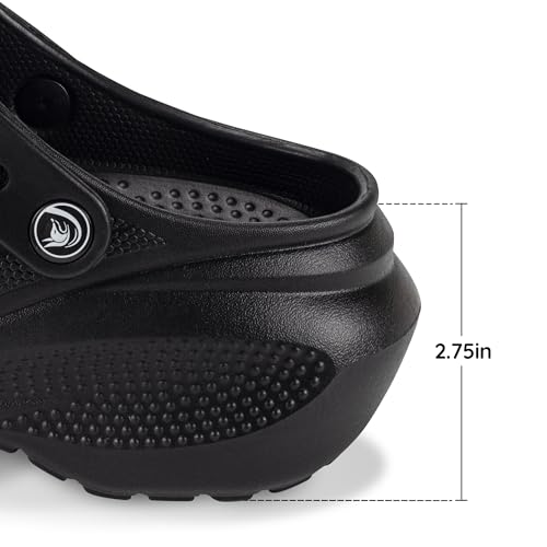 PIMIO Women's Platform Clog, Non-Slip Slip-On Garden Shoes with Arch Support Removable Cushion Footbed Comfortable Beach Outdoor Sandal Slippers for Women3