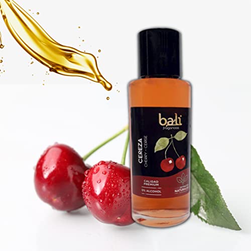 Bali fragancias Esencia al Aceite de Cereza para Humidificador. Ambientador Dulce en Esencia para Difusor. Aceite Natural para Quemador de Aromaterapia. 50 ml