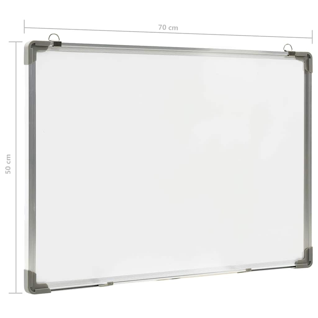 Magnetyczna tablica suchościeralna, biała, 70 x 50 cm, stal z aluminiową ramą, magnetyczna tablica do pisania i suchościeralna powierzchnia do biura, szkoły, sali konferencyjnej i organizacji