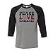 Peace Love Baseball Three-Quarter Raglan Sleeve Baseball Shirt Unisex Small Grey/Black