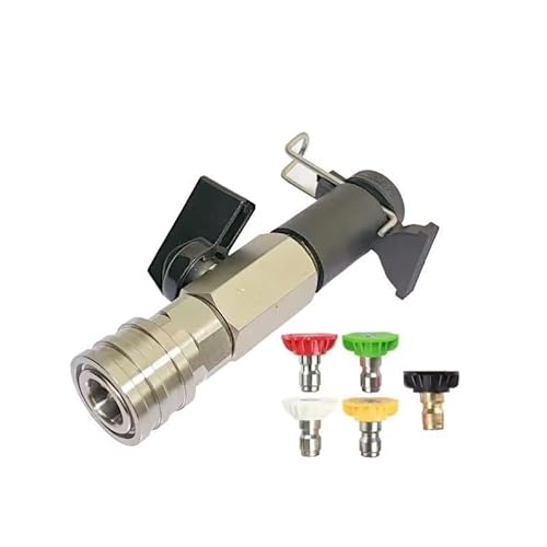 EpheyFIF Robinet à boisseau sphérique haute pression avec connecteur rapide et interrupteur marche/arrêt – 4500 PSI