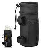 VINATO Porta Borraccia Bici 20×10,5 cm (H×L), Portabottiglie in Nylon con Tasca Laterale, ...