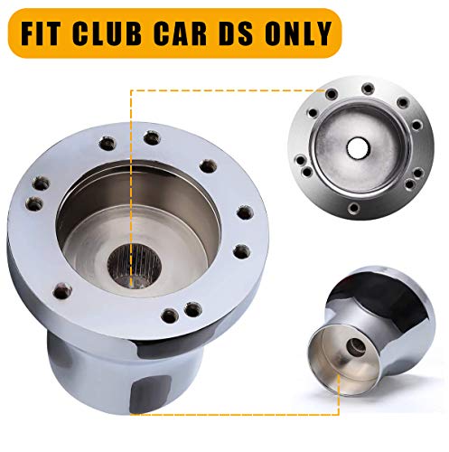 Leapgomax Club Car Ds Golf Cart Steering Wheel Adapter For Club Car Ds 1984+ Golf Cart Steering Wheel Mounting Adapter 5/6 Hole Steering Wheel Chrome Club Car Ds(Silver) #TOP2