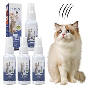 Cat Repellent Spray 4 Pack, Bitter Cat Deterrent Spray, Behavior Training Aid, Keeps Cats Away