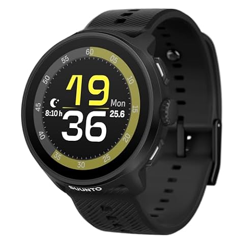 SUUNTO Run zegarek do biegania GPS, ekran dotykowy AMOLED 1,32", lekki, multisport, monitor aktywności, precyzyjny GPS, śledzenie tętna/snu, czas pracy baterii 12 dni, pamięć muzyczna 4 GB offline