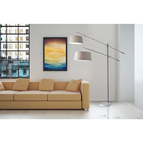 Adesso 5275-22 Manhattan Two-Arm Arc Lamp, 78-102 In, 2 X 150W Incandescent/ 13W Cfl, Brushed Steel, 1 Floor Lamp #TOP1