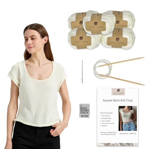 Chic Loops Knitting Kit for Beginners, Knitted Sweater Beginner Crochet