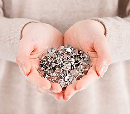 Grtard Steel Thumb Tacks 300 Pack, Thumb Tack Push Pins Silver Round Head Pins Office Thumbtack, Push Pin For Home, School, Sharp Steel Points 3/8 Inch Head, Silver #TOP4