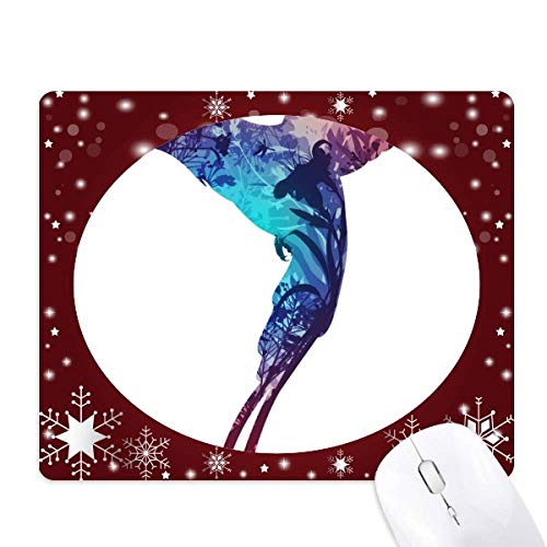 Tapis de souris oiseaux colorés hiver antidérapant pour éviter fatigue poignet