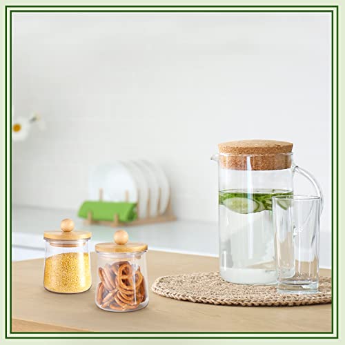 12 Pcs Tessco Yogurt Jar Lids Set Bamboo Wood Lids Compatible With Oui Yogurt Jars Reusable Round Canning Lids Cookie Glass Storage Lids With Silicone Sealing Rings For Mugs And Jars, 2.64 X 1.97 Inch #TOP6