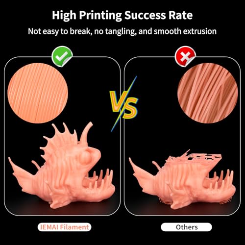 Image of IEMAI Orange Glow in The Dark PETG Filament 1.75mm 1KG, Luminous 3D Printer Filament Long-Lasting Glow & High-Brightness, Neat Wound and Easy Print, Accuracy + /-0.02mm