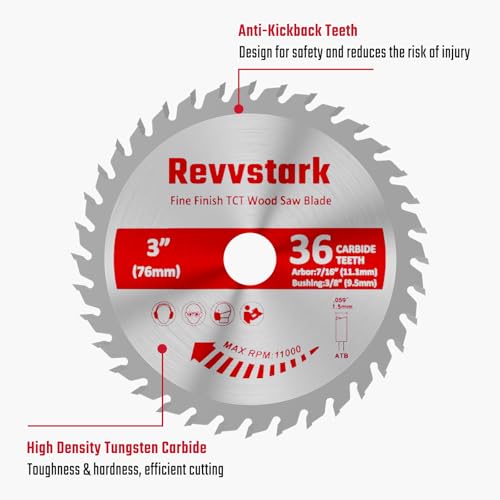 MIKITOK 5 1/2 inch Circular Saw Blade 36 Tooth - Fine Cutting, Tungsten Carbide Blade for Hardwood/Softwood/Plywood/Finishing - Power Tool Parts & Accessories-2PCS - Image 4