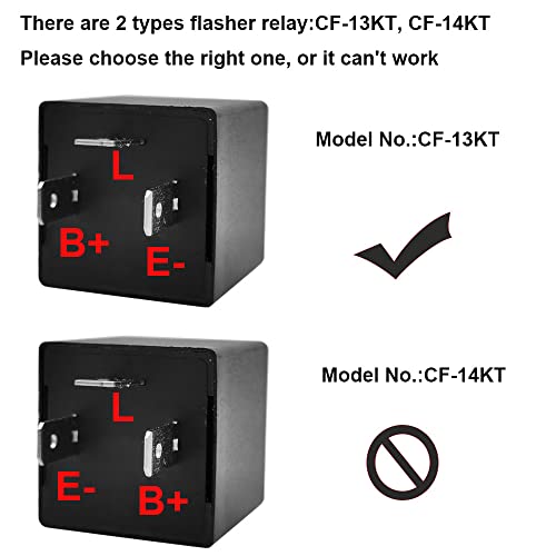 Image of Gebildet 2 pieces 12V 3 Pin Electronic LED Flasher Relay 0.1W-150W c /m Motorcycle Turn Signal Adjustable Flasher CF-13KT, comes with 6pcs Terminals