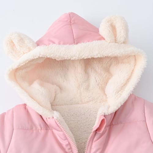 Toddler Kids 𝗦𝗵erpa Lined Jacket Hooded Fleece Full Zip 𝗧𝗲ddy Outerwear Thick Windproof Coat with Pocket3