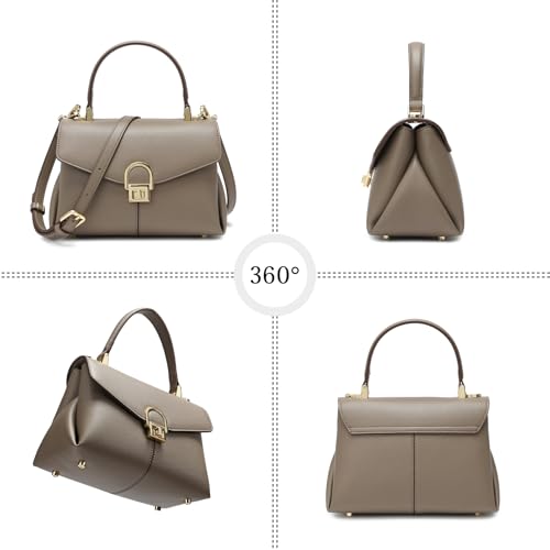 Bolso tote satchel de cuero para mujer con asa superior miniatura 3