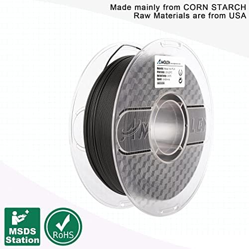 Image of AMOLEN 3D Printer Filament, Metal PLA Filament 1.75mm with Magnetic, Contains 20% Metal Iron Powder, Apply to Polishing, Matte Black PLA 3D Printing Filament + /- 0.02mm, 1kg /2.2lbs