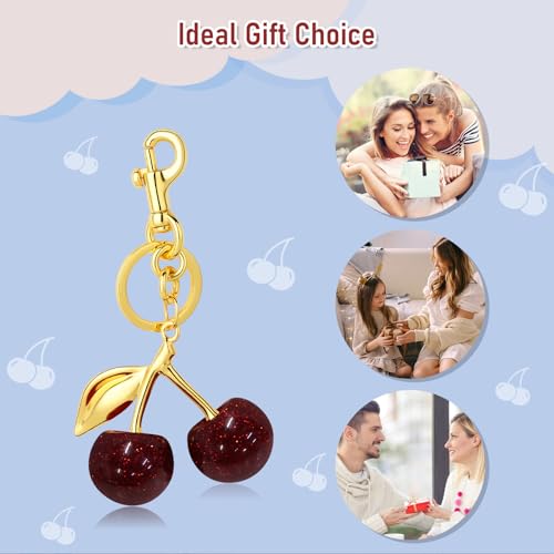HIRESC Cherry Bag Charms Keychains Gifts for Women Girls - image 4