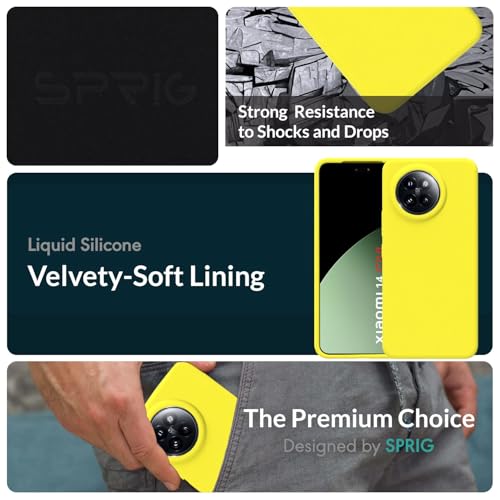 Image of SPRIG Compatible with Mi 14 Civi Premium SilkTone Back Cover Drop Tested Shock Proof Mobile Case for Men, Women, Boys and Girls with Camera Protection (Shining Yellow)