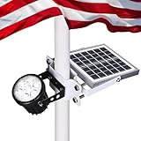 Aurolit Flagpole Light Solar Powered,Auro 7 Solar Spot Light 7 LED for 1.5"-3.3" Poles,12H Dusk to Dawn Auto On/Off,5W Outdoor IP65 Waterproof,Multiuse on Landscape,Wall - Cold White