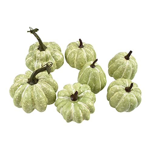 Colcolo ミニ人工カボチャシミュレーション写真プロップ手仕事泡カボチャ DIY 装飾感謝祭ハロウィン秋収穫家の装飾, 7個 ライトグリーン 選択7(ライトグリーン)