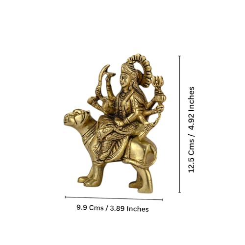 Image of Brass Durga MATA Idol /Murti for Puja Room Height:- 4.9 Inch